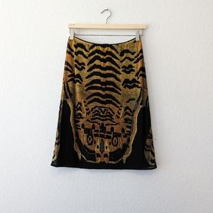 Vintage Archive 90s Vivienne Tam Tapestry Tibetan Tiger Rug Skirt FIT SS1998